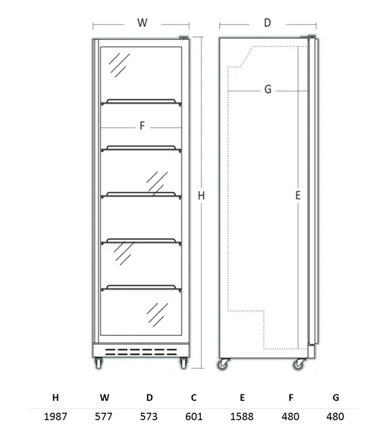 Üvegajtós hűtő -DC430 2 Üvegajtós hűtő -DC430 - Image 2